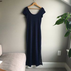 APT 9 bright navy blue textured maxi dress